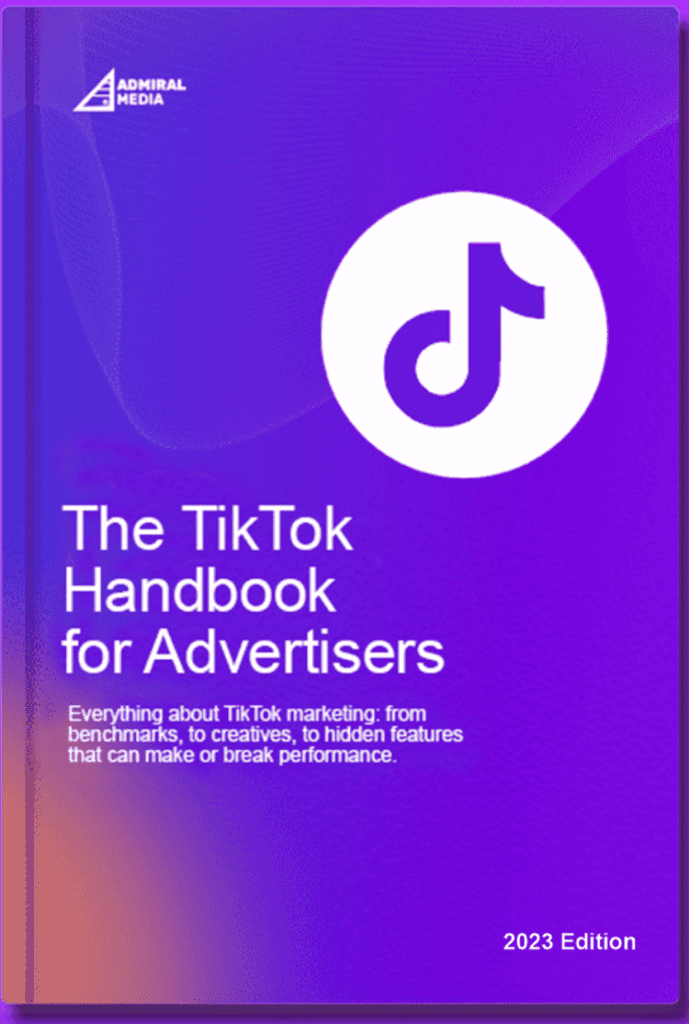 A colorful TikTok handbook with a bright pink cover and white text. The book is opened to reveal various tips and tricks for creating engaging and entertaining TikTok videos, with images of popular TikTok creators and examples of viral trends. The background features the TikTok logo and a vibrant pattern of hearts and stars